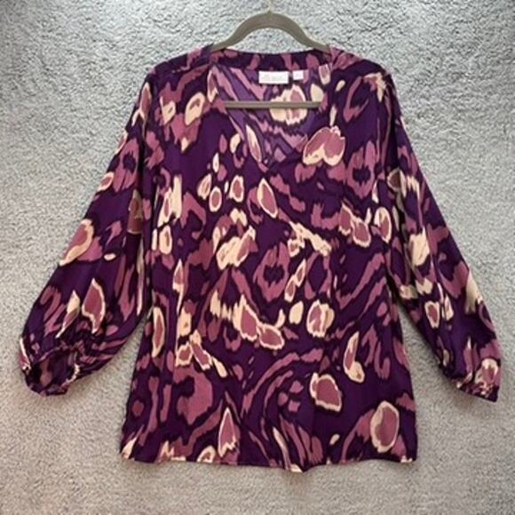 Belle by Kim Gravel Medium Purple Flowy Top Summer Beach Pool Casual Vacation - Picture 1 of 10